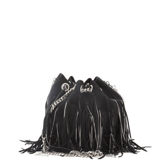 Saint Laurent Emmanuelle Chain Bucket Bag Chain Fringe Suede Medium