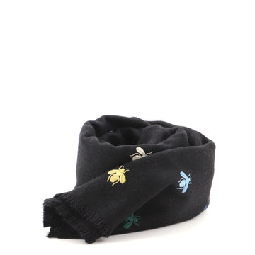 Gucci Bees and Stars Scarf Cashmere and Silk Blend
