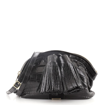 Burberry Wilbur Crossbody Bag Alligator with Suede