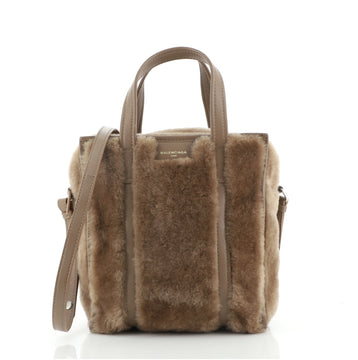 Balenciaga Bazar Convertible Tote Shearling XS