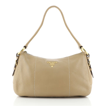 Prada Buckle Zip Shoulder Bag Vitello Daino Medium