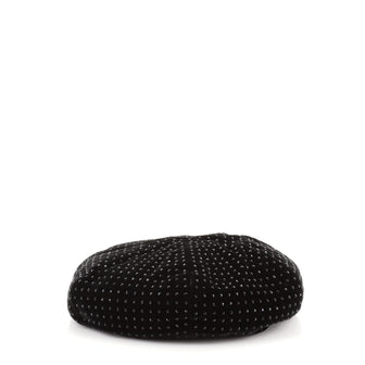 Saint Laurent Beret Crystal Embellished Velvet