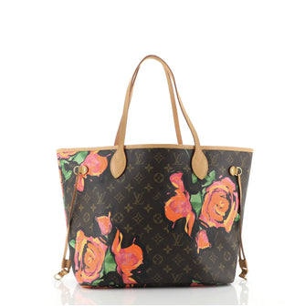 Louis Vuitton Neverfull Tote Limited Edition Monogram Roses MM