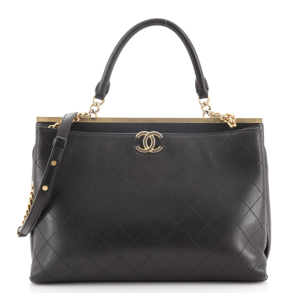 Chanel Coco Luxe Shopping Tote Quilted Calfskin Large Black 6694065