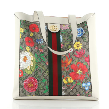 Gucci Ophidia Soft Open Tote Flora GG Coated Canvas Large