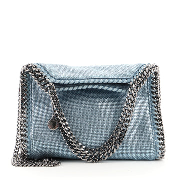 Stella McCartney Falabella Fold Over Bag Metallic Woven Raffia Mini