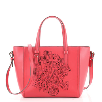 Salvatore Ferragamo Bonnie Convertible Tote Perforated Leather Medium