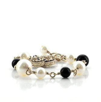 Chanel CC Bracelet Metal with Faux Pearls and Beads
