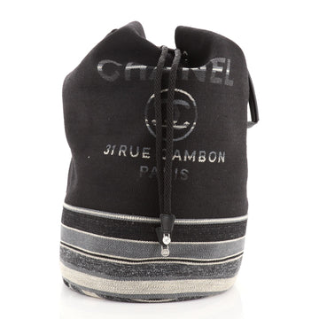Chanel Deauville Backpack	Canvas with Striped Detail	Large
