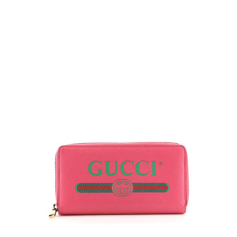 Gucci Logo Zip Around Wallet Leather Long