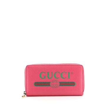 Gucci Logo Zip Around Wallet Leather Long