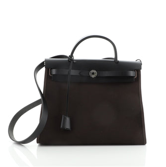 Hermes Herbag Zip Leather and Toile 31