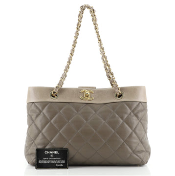 Chanel Soft Elegance Tote Quilted Distressed Calfskin Medium