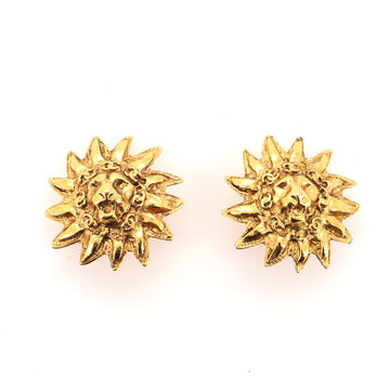 Chanel Leo Lion Sun Clip-On Earrings Metal