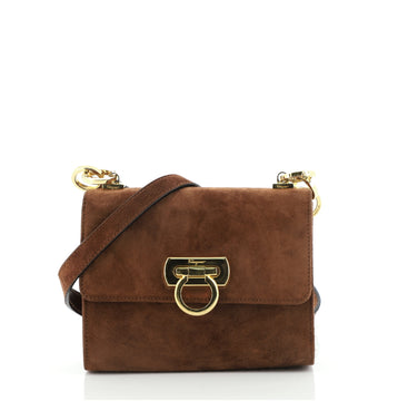 Salvatore Ferragamo Vintage Gancio Lock Shouder Bag Suede Mini
