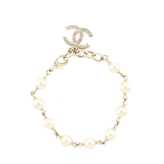 Chanel CC Pearl Bracelet Metal and Pearls