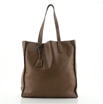 Prada Convertible Slim Tote Bag Soft Calf with Saffiano Leather Tall