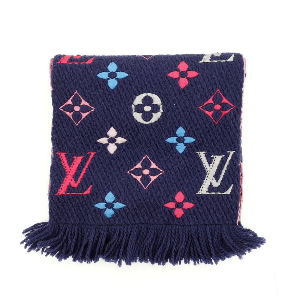 Louis Vuitton Logomania Rainbow Scarf Wool and Silk Blue 66978125