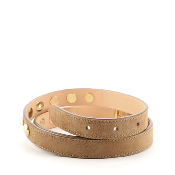 Louis Vuitton Buckle Belt Studded Suede Thin