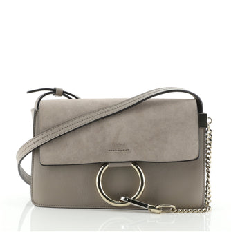 Chloe Faye Shoulder Bag Leather and Suede Small