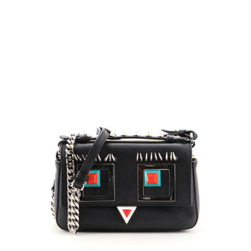 Fendi Hypnoteyes Double Baguette Crossbody Bag Leather Micro
