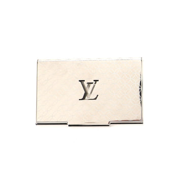 Louis Vuitton Champs Elysees Card Holder Engraved Metal Silver 6697815