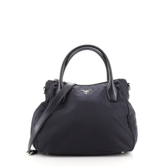 Prada Convertible Zip Satchel Tessuto Small