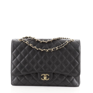 Chanel Classic Double Flap Bag Quilted Caviar Jumbo