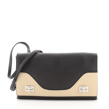Prada Dual Flap Double Turnlock Bag Leather