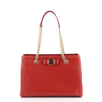 Salvatore Ferragamo Melike Tote Saffiano Leather Small