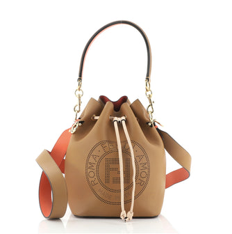 Fendi Mon Tresor Bucket Bag Perforated Leather Mini