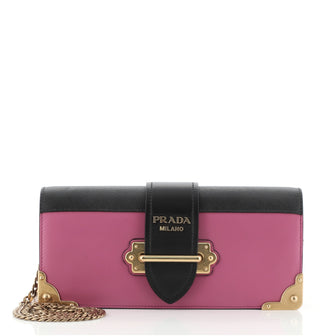 Prada Cahier Clutch City Calf and Saffiano