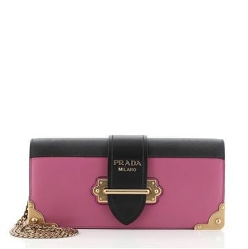 Prada Cahier Clutch City Calf and Saffiano