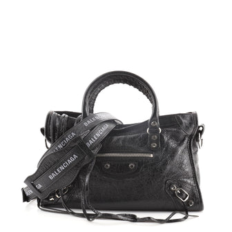 Balenciaga City Address Graffiti Classic Studs Bag Leather Small