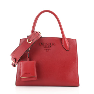 Prada Monochrome Tote Saffiano with City Calf Small