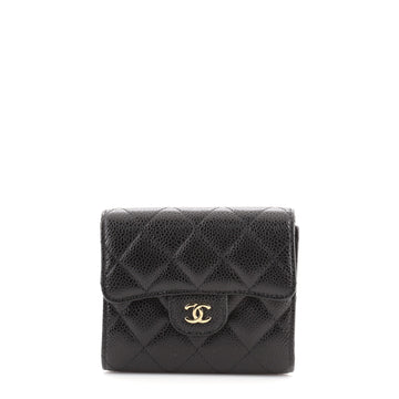 Chanel CC Compact Classic Flap Wallet Quilted Caviar