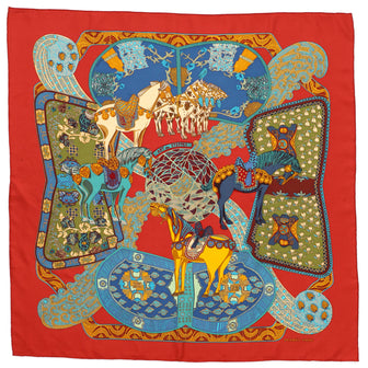 Hermes Art Des Steppes Scarf Printed Silk 90