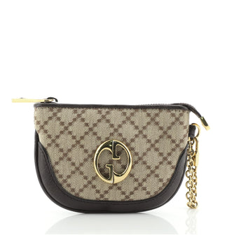 Gucci 1973 Coin Purse Diamante Canvas and Leather Mini
