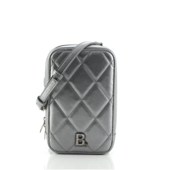 Balenciaga B. Dot Phone Holder Quilted Leather
