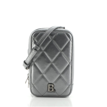 Balenciaga B. Dot Phone Holder Quilted Leather