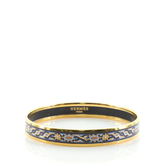 Hermes Bangle Bracelet Printed Enamel Narrow