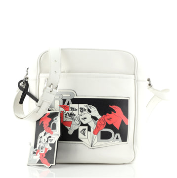 Prada Comic Messenger Printed Leather Medium