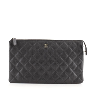 Chanel Classic Double Pocket Zip Pouch Quilted Caviar Medium
