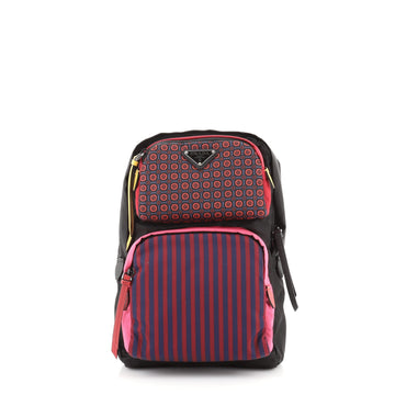 Prada Sling Backpack Printed Tessuto