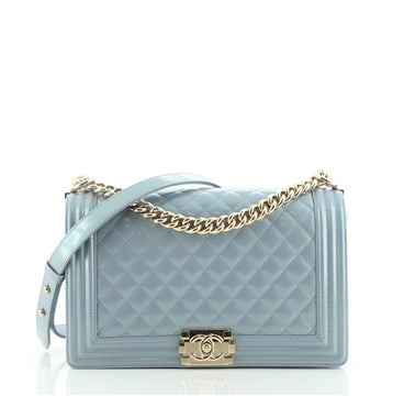 Chanel Boy Flap Bag Quilted Iridescent Glazed Calfskin New Medium
