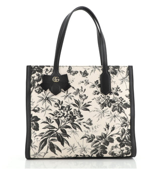 Gucci GG Ribbon Tote Coated Printed Canvas Medium