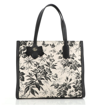 Gucci GG Ribbon Tote Coated Printed Canvas Medium