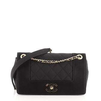 Chanel Mademoiselle Vintage Flap Bag Quilted Grosgrain Small