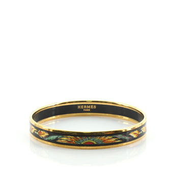 Hermes Bangle Bracelet Printed Enamel Narrow