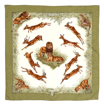Hermes Kenya Scarf Printed Silk 90